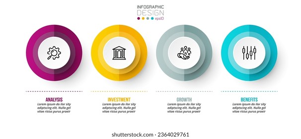 Plantilla de infografía de negocio del gráfico de línea de tiempo.