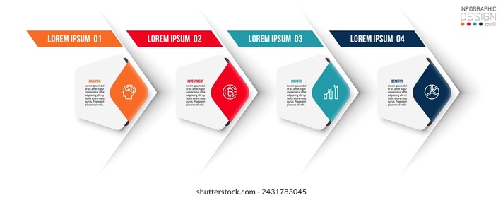 Plantilla de infografía de negocios de gráfico de escala de tiempo.