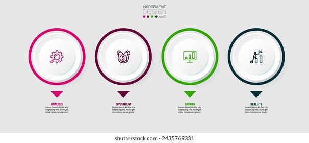 Timeline chart business infographic template.
