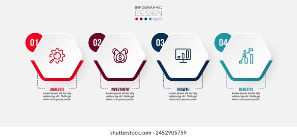 Timeline chart business infographic template.