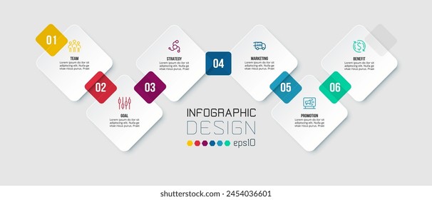 Timeline chart business infographic template.