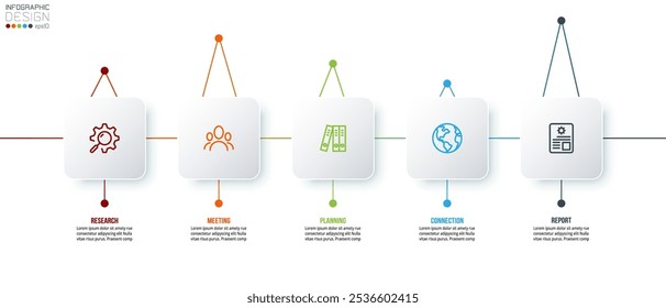 Timeline chart business infographic template.
