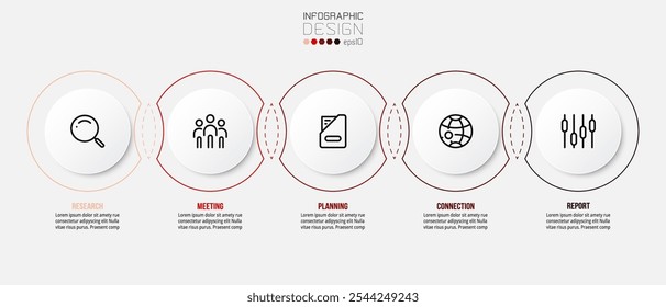 Modelo de infográfico comercial do gráfico de linha do tempo.
