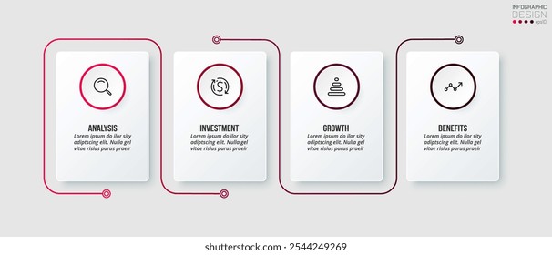 Timeline chart business infographic template.
