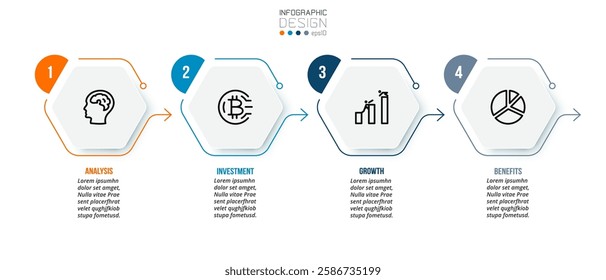 Timeline chart business infographic template.
