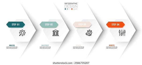 Timeline chart business infographic template.
