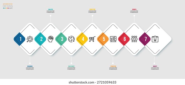Plantilla de infografía de negocios de gráfico de línea de tiempo.	