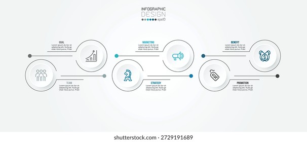 Plantilla de infografía de negocios de gráfico de línea de tiempo.
