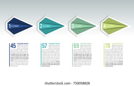 Timeline, chart, diagram, step by step chart. One, two, three, four concept.