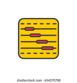 Timeline chart filled outline icon, vector sign, colorful illustration 