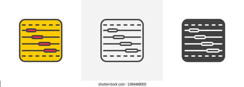 Timeline chart icon. Line, glyph and filled outline colorful version, Task bars outline and filled vector sign. Symbol, logo illustration. Different style icons set. Vector graphics