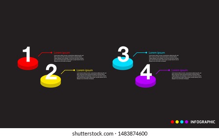 Timeline chart infographic design for data visualization. 4 steps. Vector illustration. -EPS10