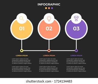 Elemento infográfico del gráfico de escala de tiempo. concepto de negocio con 3 pasos.