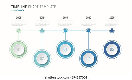 Timeline chart infographic template for data visualization. 5 steps. Vector illustration.