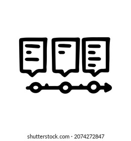 timeline chart line vector doodle simple icon
