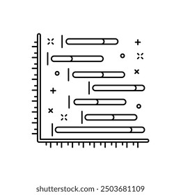 Timeline Chart Outline Icon, Vector illustration