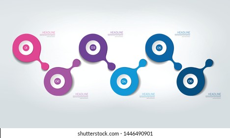 Timeline chart, template, banner. Business color vector. Infographic. 