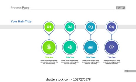 Timeline chart template of four positions