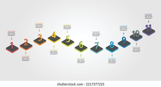 timeline chart template for infographic for presentation for 11 element