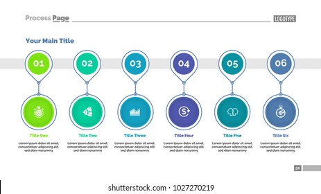 Timeline chart template with six positions