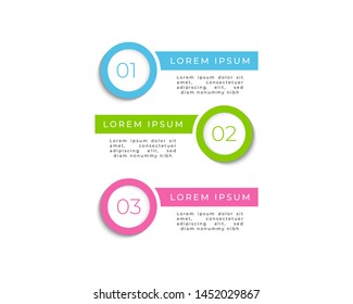 Timeline circle infographic template with 3 options or steps. Eps10 Vector
