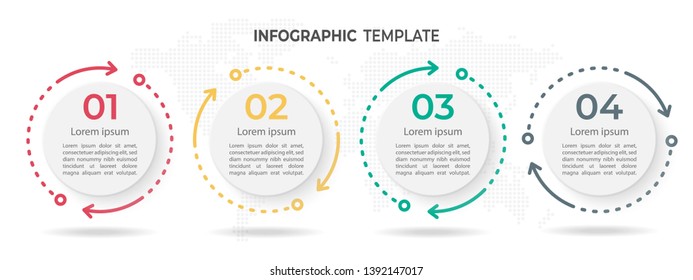 Timeline circle infographic  template 4 options or steps.