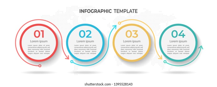 Timeline circle infographic  template 4 options or steps.