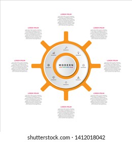 Timeline circle infographic template 5 options or steps.