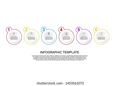 	
Timeline circle infographic template 6 options or steps.vector ilustration