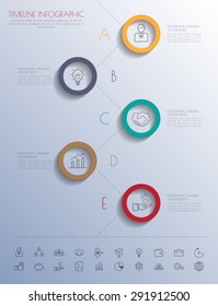 Timeline Circles Infographic. Flat Vector design template.