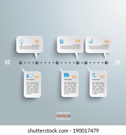 Timeline with circles on the grey background. Eps 10 vector file.