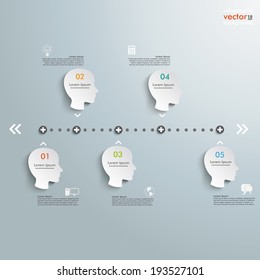 Timeline with circles on the grey background. Eps 10 vector file.