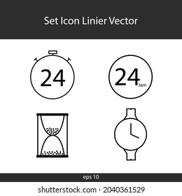 Timeline and clock icon. Set of vector linear icons.