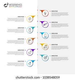 Timeline concept. Infographic design template with 10 steps. Vector illustration