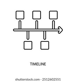 ícone da linha de conceito de linha do tempo. Ilustração de elemento simples. conceito de linha do tempo esboçar o design do símbolo.