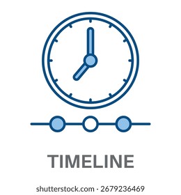 Conceito de Linha do Tempo Estilo Simples Azul Design Vetor