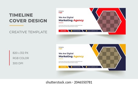 Timeline cover template, Modern creative Digital marketing timeline cover, Business and Corporat timeline cover design Template