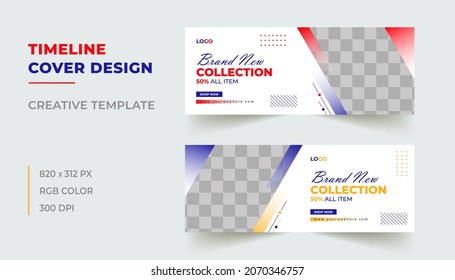 Timeline cover template, Modern creative fashion sale timeline cover design..