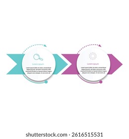 Timeline Creator infographic template. 2 Step timeline journey, calendar Flat simple infographics design template, vector illustration.