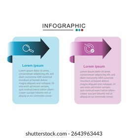 Timeline Creator infographic template. 2 Step timeline journey, simple infographics design template. presentation graph. Business concept with 5 options,  vector illustration.