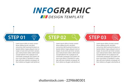 Plantilla de infografía de Creador de línea de tiempo. Viaje de línea de tiempo de 3 pasos, calendario Plano sencillo de diseño de infografías. gráfico de presentación. Concepto de negocio con 3 opciones, ilustración vectorial.