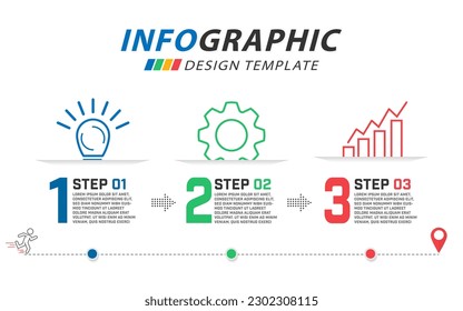 Timeline creator infographic template. 3 Step timeline journey, calendar Flat simple infographics design template. presentation numbers steps. Business concept with 3 options, vector illustration.