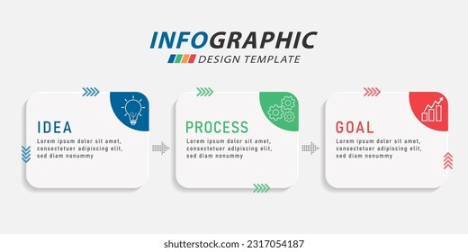 Plantilla de infografía de Creador de línea de tiempo. Viaje de línea de tiempo de 3 pasos, calendario Plano sencillo de diseño de infografías. gráfico de presentación. Concepto de negocio con 3 opciones, ilustración vectorial.