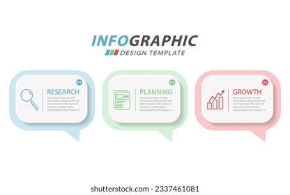 Plantilla de infografía de Creador de línea de tiempo. Viaje de la línea de tiempo de 3 pasos, plantilla de diseño de infografías del cuadro de chat del calendario. gráfico de presentación. Concepto de negocio con 3 opciones, ilustración vectorial.