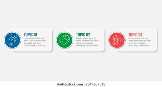 Plantilla de infografía de Creador de línea de tiempo. Viaje de línea de tiempo de 3 pasos, calendario Plano sencillo de diseño de infografías. gráfico de presentación. Concepto de negocio con 3 opciones, ilustración vectorial.