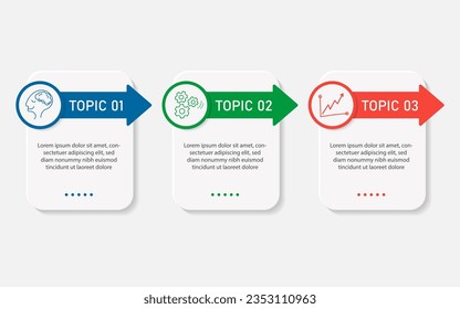 Plantilla de infografía de Creador de línea de tiempo. Viaje de línea de tiempo de 3 pasos, calendario Plano sencillo de diseño de infografías. gráfico de presentación. Concepto de negocio con 3 opciones, ilustración vectorial.