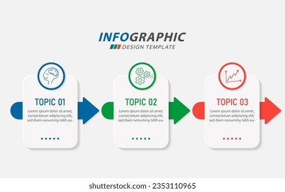 Plantilla de infografía de Creador de línea de tiempo. Viaje de línea de tiempo de 3 pasos, calendario Plano sencillo de diseño de infografías. gráfico de presentación. Concepto de negocio con 3 opciones, ilustración vectorial.