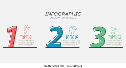 Timeline Creator infographic template. 3 Step timeline journey, calendar Flat simple infographics design template. presentation graph. Business concept with 3 options, vector illustration.