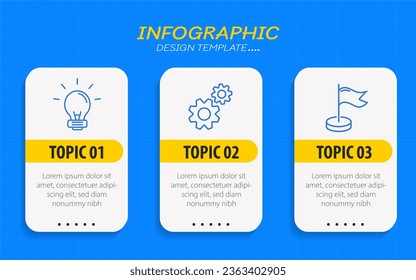 Timeline Creator infographic template. 3 Step timeline journey, calendar Flat simple infographics design template. presentation graph. Business concept with 3 options, vector illustration.