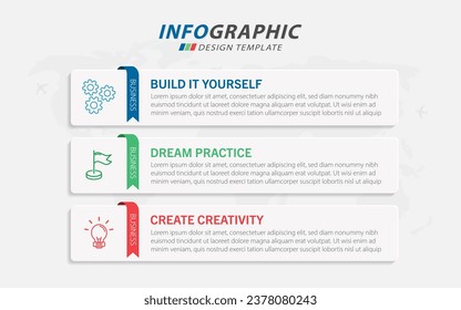 Plantilla de infografía de Creador de línea de tiempo. Viaje de línea de tiempo de 3 pasos, calendario Plano sencillo de diseño de infografías. gráfico de presentación. Concepto de negocio con 3 opciones, ilustración vectorial.